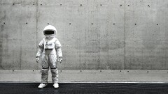 astronaut helmet wall