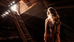 attics sunlight Women ladders window model long hair