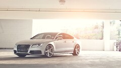 Audi audi a7 stance StanceWorks silver cars Car vehicle