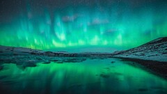 aurorae sky nature Green Turquoise