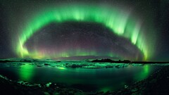 aurorae sky nature landscape Stars night iceland