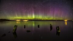 aurorae sky nature landscape water