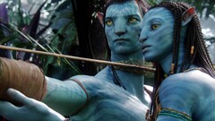 Avatar blue skin Neytiri Jake Sully Na'vi couple movie-scenes
