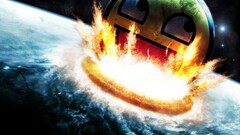 Awesome Face explosion Space planet digital art