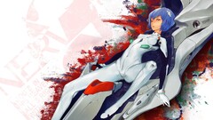 ayanami rei neon genesis evangelion red eyes short hair