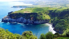 Azores landscape shore Portugal water outdoors cliff