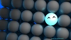 balls render humor Typography digital art cgi cyan
