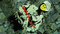 banksy police wall graffiti