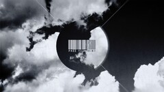 barcode Typography clouds monochrome digital art