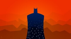 Batman artwork red background orange orange background