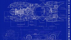 Batman Batmobile blueprints vehicle Car sketches blue