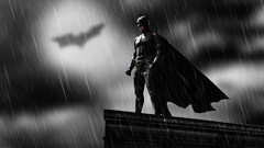 Batman rooftops rain bat-signal MessenjahMatt Movies