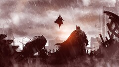 Batman superman rain