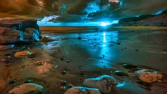 beach digital art Sea sky sand stones clouds nature cyprus