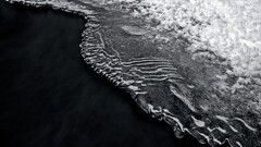 beach monochrome Sea ice nature water landscape