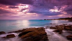 beach sand nature Sea coast sky clouds long exposure sunlight