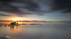 beach Sea pier sunlight sky