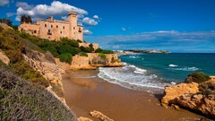 beach sky clouds Spain coast