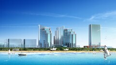 beach skyline artwork sky building