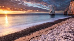 beach sunset sky clouds horizon nature