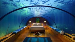 bedroom Hotel interior bed aquarium
