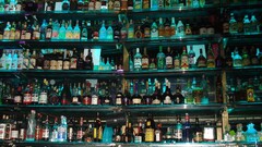 beer vodka whiskey bottles alcohol Turquoise liquid