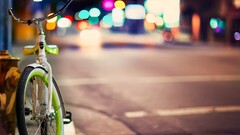bicycle urban vehicle bokeh City lights