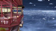 bird's-eye view balcony cityscape clouds Anime anime girls