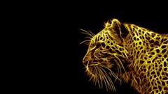 black background Fractalius Animals lion