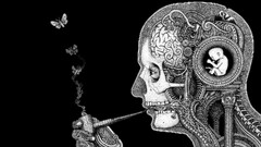 black background pipes psychedelic drawing