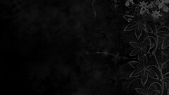 black Flowers leaves monochrome dark abstract pattern