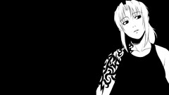 black lagoon Revy anime girls monochrome Anime