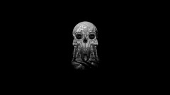 black skull astronaut optical illusion Minimalism monochrome