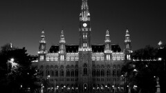 black white night vienna monochrome Austria