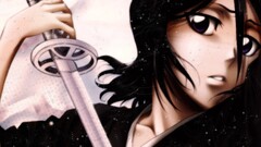 bleach kuchiki rukia Anime Katana black hair purple eyes