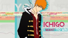 bleach kurosaki ichigo Typography anime boys redhead necklace