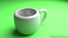 blender cup realistic Green white simple