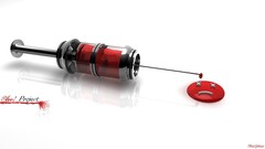blood syringe digital art render cgi Simple Background