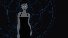 blue Androids anime girls blue eyes dress artwork