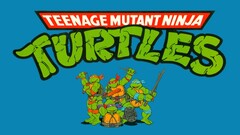 blue background cartoon Teenage Mutant Ninja Turtles