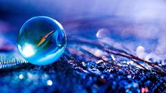 blue balls Sphere glass marble macro