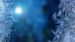 blue blurred ice frost cold