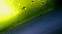 blue Green macro bottles water drops