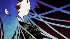 blue hair jigoku shoujo kimono