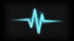 blue Pulse signal digital art lines ekg cyan