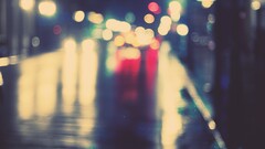 blurred City night bokeh lights