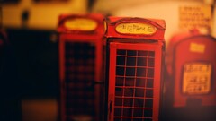 blurred telephone red