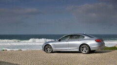 BMW beach Sea silver cars vehicle Car BMW F10 BMW 5 Series