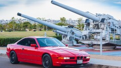 BMW red cars Car vehicle pop-up headlights BMW E31 BMW 8 Series