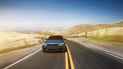 BMW road Car bmw m5 saloon cars blue cars vehicle BMW 5 Series